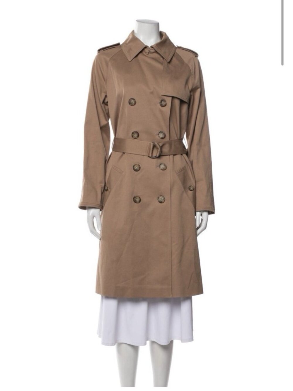 Escada Sport Authentic Solid Tan Brown Long Sleeve Trench Coat Jacket 36 Small